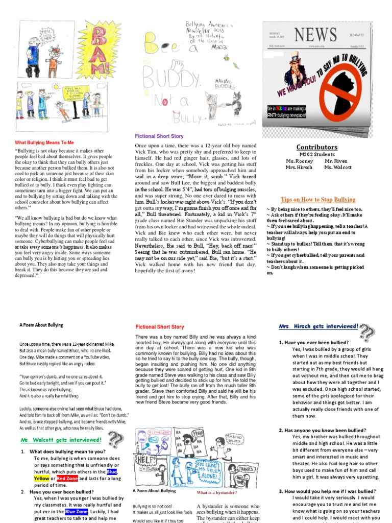 M202 Anti Bullying Brochure Edited Download Free Pdf Bullying