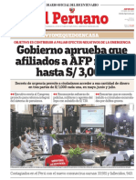 Gobierno Aprueba Que Afiliados A AFP Retiren Hasta S/ 3,000: #Yomequedoencasa