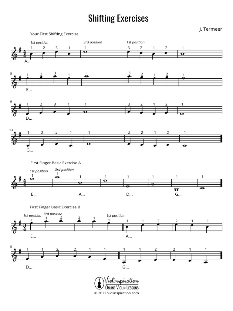 Shifting Exercises PDF