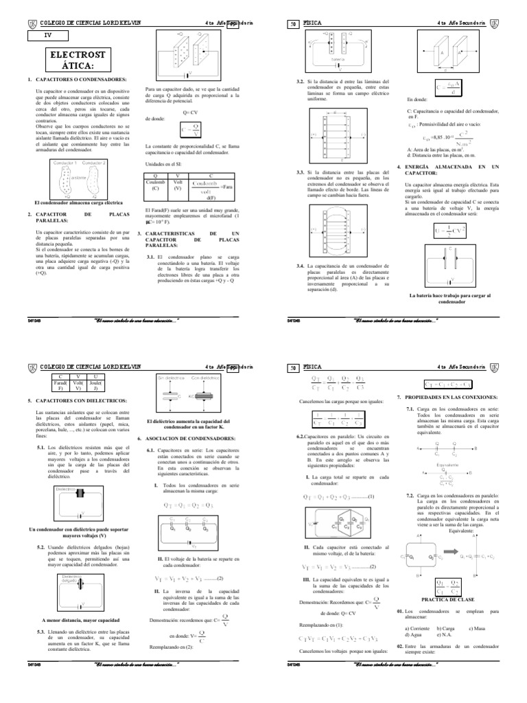 Energía Almacenada En Condensadores Conceptos Fundamentales De