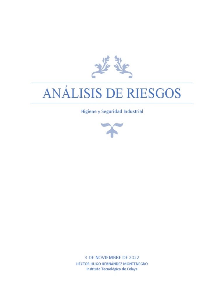 Análisis De Riesgos Pdf
