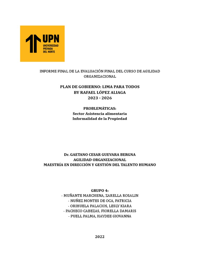 Plan de Gobierno - Grupo 4 | PDF