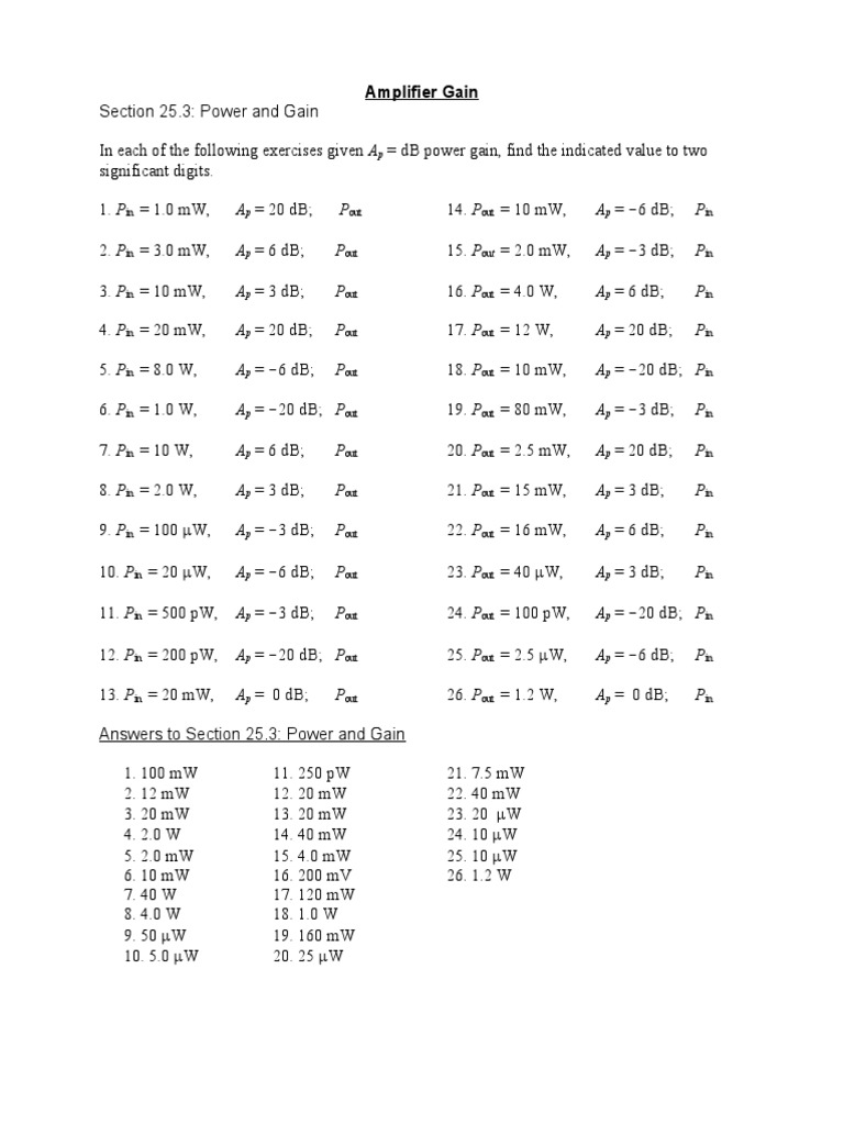 Online Amplifier Gain PDF