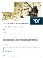 Direito Tributário - Tema 1 - Fundamentos Do Direito Tributário