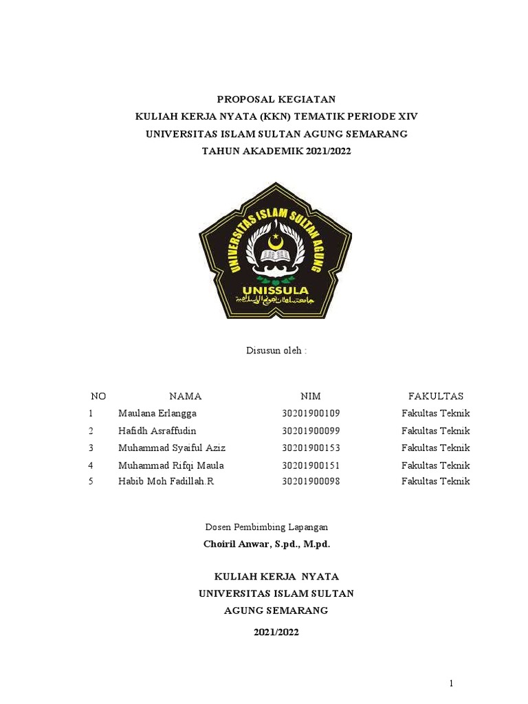 Proposal KKN Tematik Unisula 2022 | PDF | Karier & Perkembangan