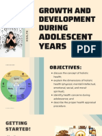 Growth and Development During Adolescent Years G7 M5