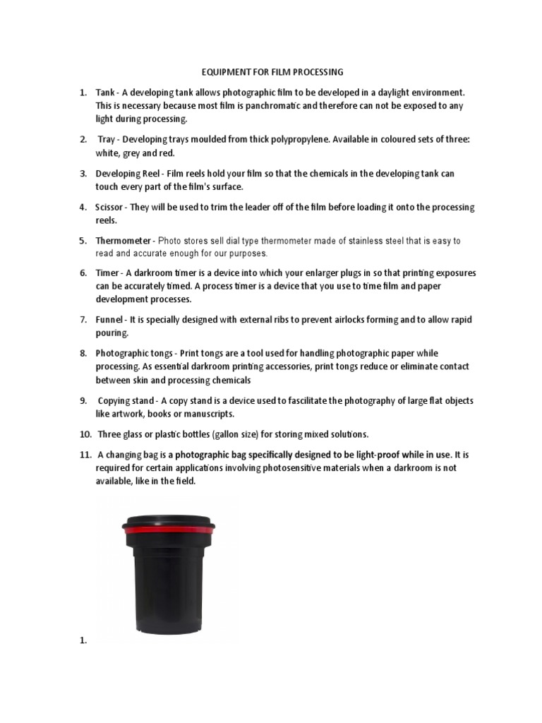 Equipment for film processing pdf
