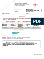 Horário de aulas e atividades da 4o ano C na EMEF Cônego Aníbal Difrância