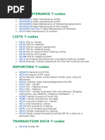 Sap T Codes