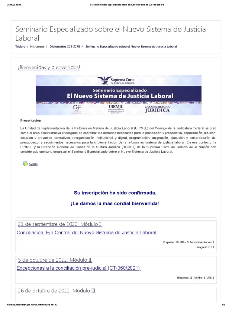 Curso - Seminario Especializado Sobre El Nuevo Sistema de Justicia ...