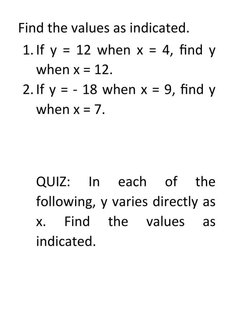 Direct Variation 3rd Day | PDF | Teaching Methods & Materials