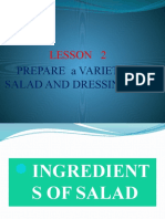 Prepare Variety Salads Dressings Lesson