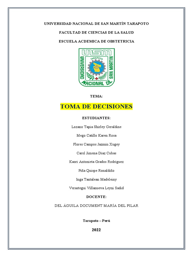Toma de Decisiones | PDF | Toma de decisiones | Ciencia cognitiva