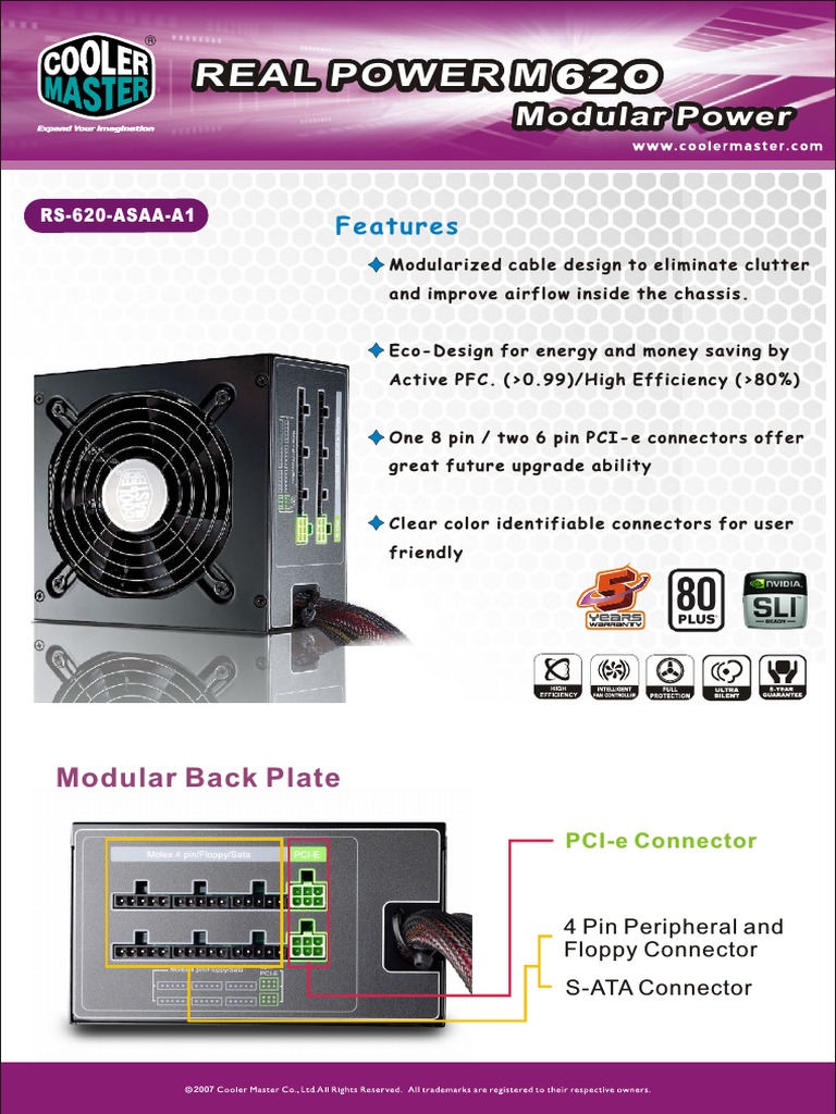 Real Power M620 Product Sheet | PDF | Computer Science | Electric Power