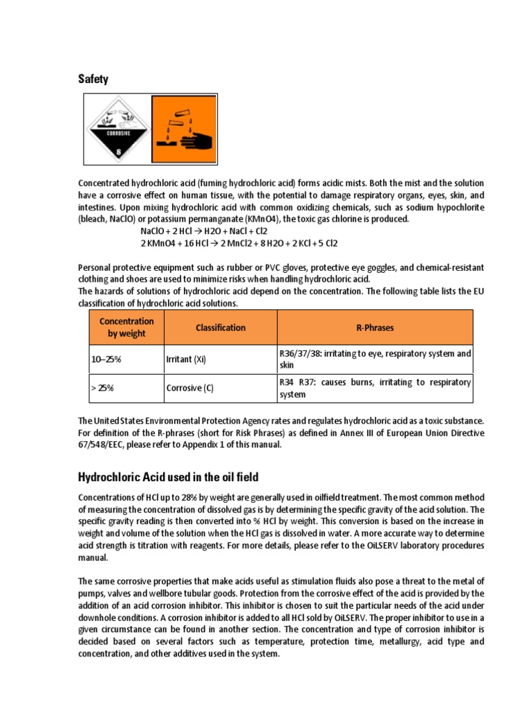 Hydrochloric Acid 3 PDF Hydrochloric Acid Chlorine