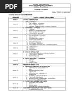 COURSE OUTLINE AND TIMEFRAME platform technologies