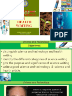 Science and Technology Health Writing. J.GALOS