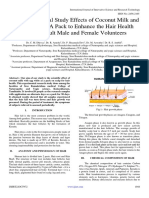 The Experimental Study Effects of Coconut Milk and Egg White As A Pack To Enhance The Hair Health Among Adult Male and Female Volunteers