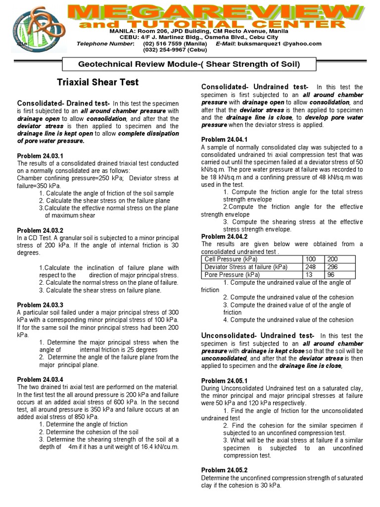 Review Module 24 Geotechnical Engineering 5 Part 2 | PDF | Soil | Horticulture