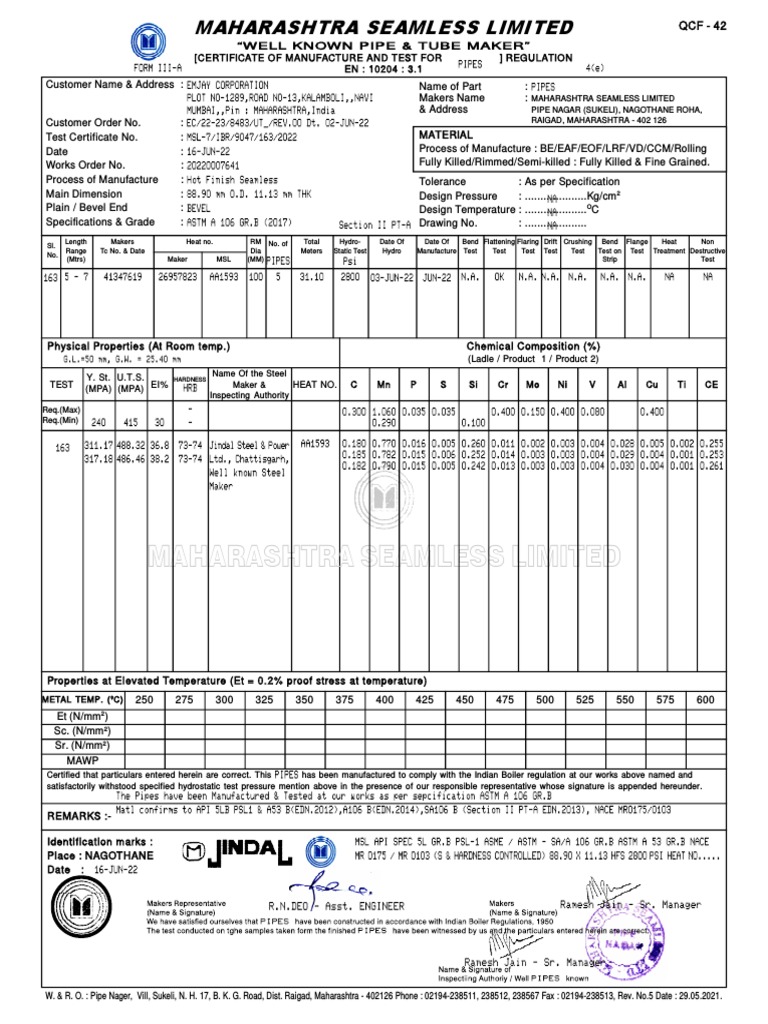 MSL 13 | PDF | Pipe (Fluid Conveyance) | Materials