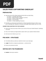 7 Figure Copywriting - Sales Page Checklist