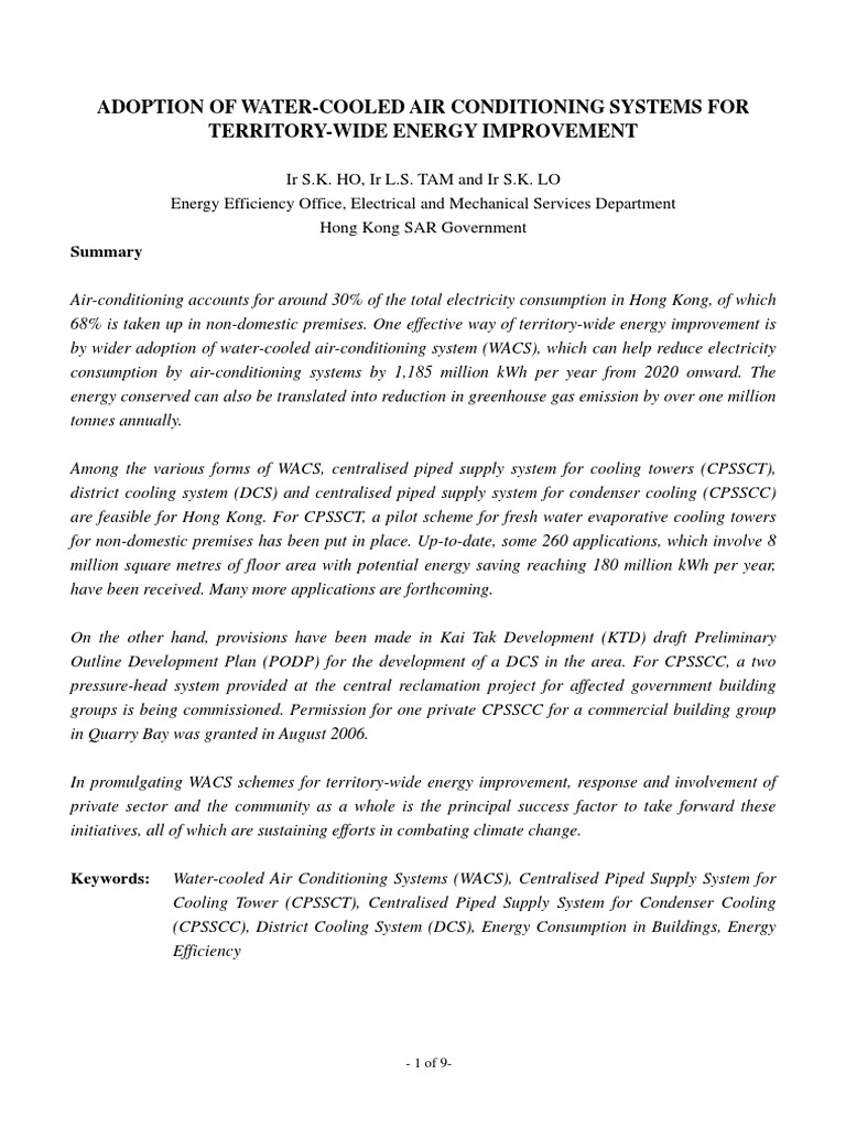Climate Change Conference Paper WACS PDF Air Conditioning Heat