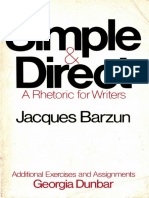 Jacques Barzun - Simple & Direct - A Rhetoric For Writers-Harper & Row (1976)