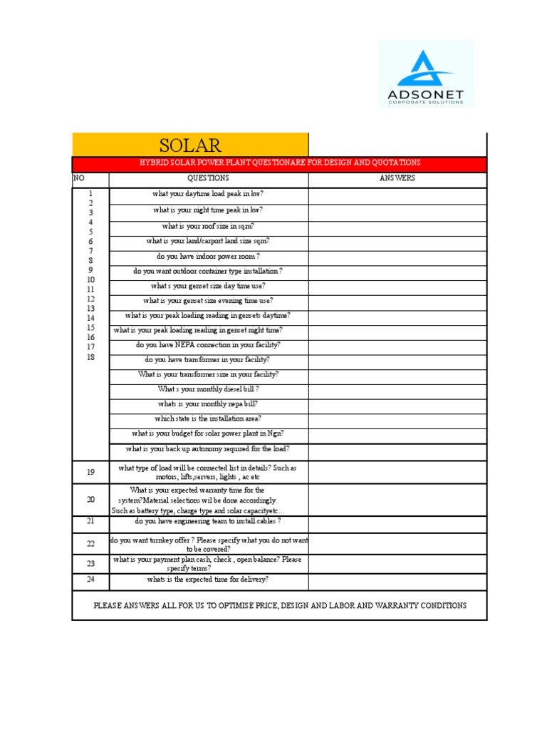 Questionnaire | PDF