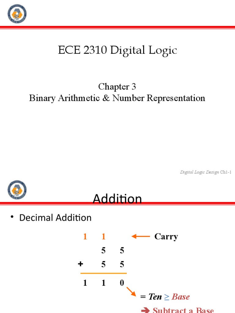 Chapter 3 Binary Number Arithmetic and Number Representation | PDF ...