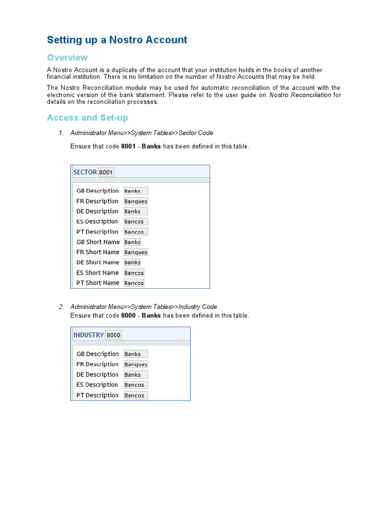 Setting Up a Nostro Account Guide | PDF | Banks | Currency