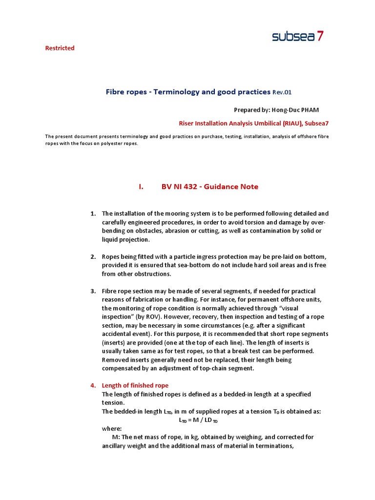 Fibre Rope Terminology and Practices | PDF | Creep (Deformation) | Rope