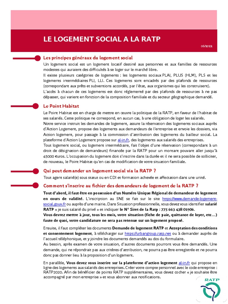 Logement Social pour Agents RATP | PDF | Logement