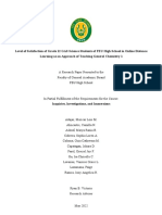 Level of Satisfaction of Grade 12 GAS Science Students of FEU High School in Online Distance Learning As An Approach of Teaching General Chemistry 1