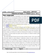 1_Examen et corrige Francais 2010 2ASL T1