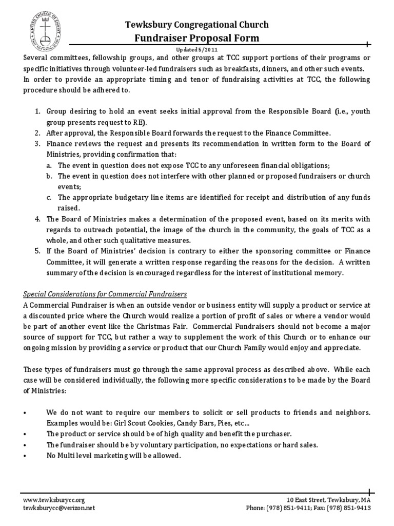 Church Fundraising Proposal | PDF | Fundraising | Economies