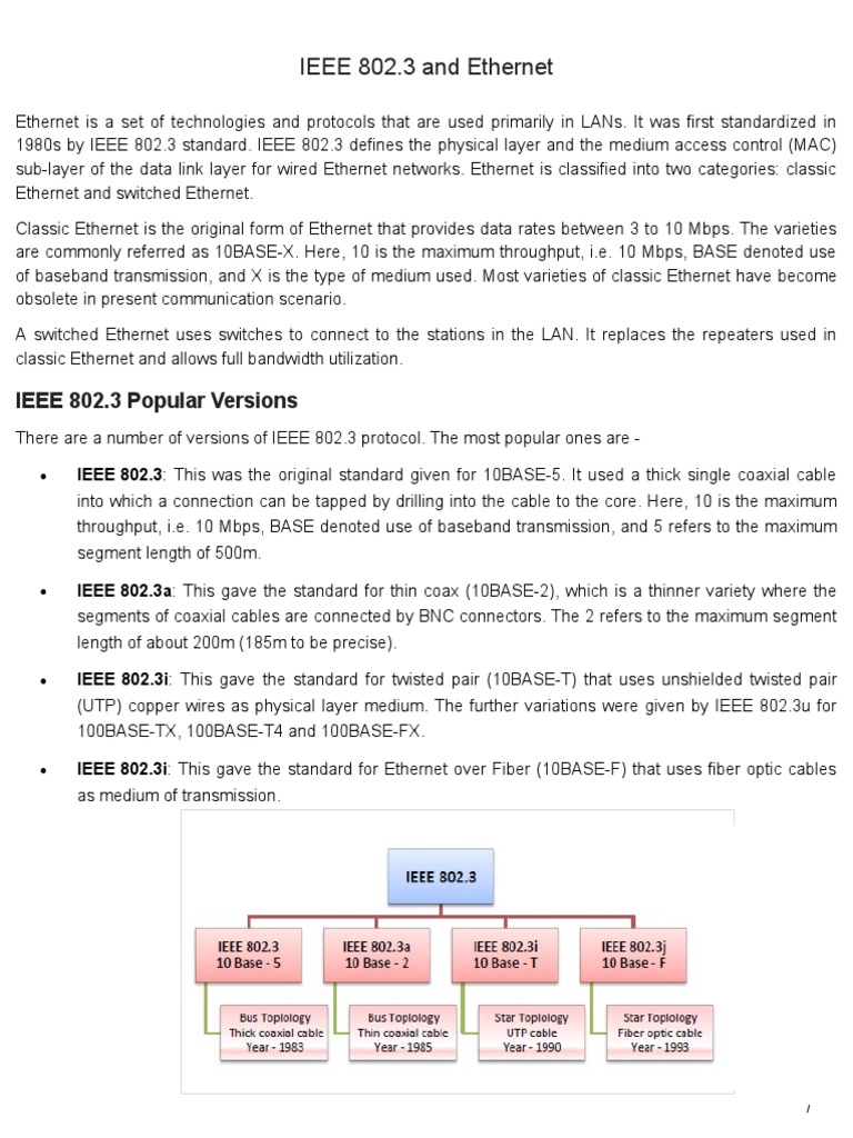 IEEE 802.3 and Ethernet | PDF | Ethernet | Network Switch