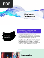 Topic 5 The Culture Environment