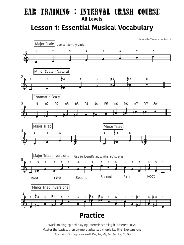Ear Training Interval Crash Course Pdf Interval Music Musicology