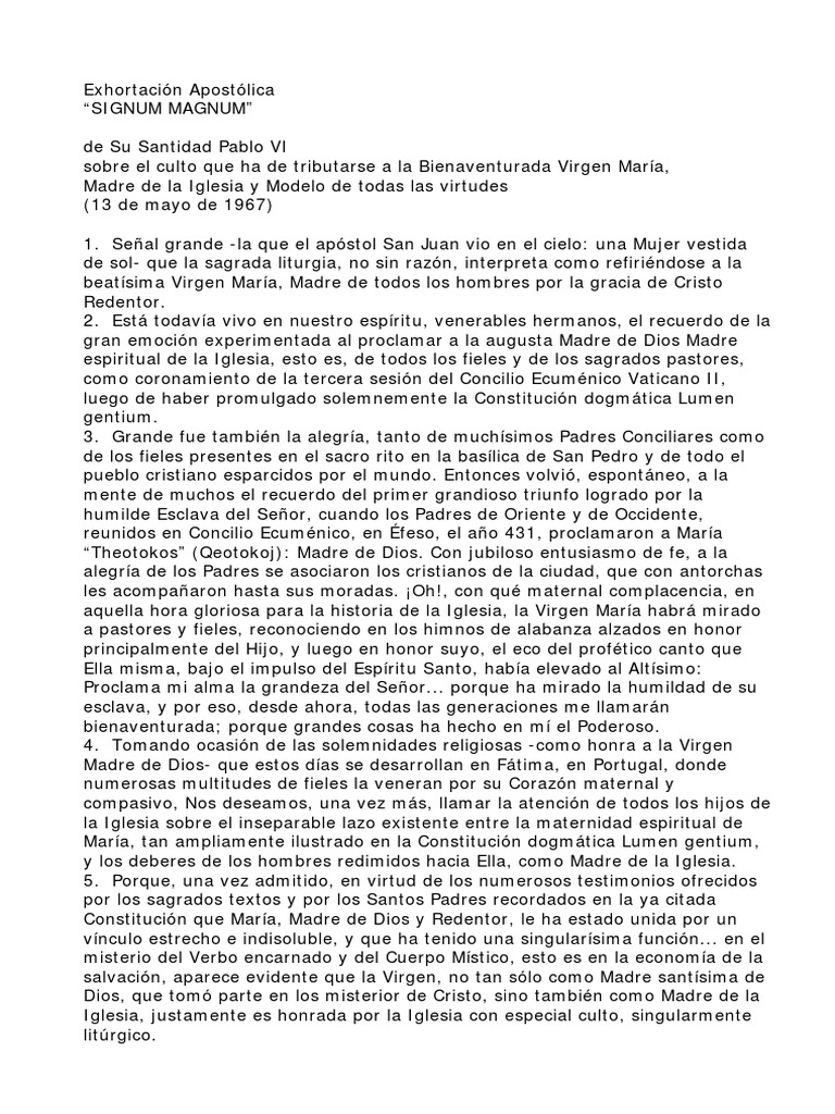 Signum Magnum | PDF | María, madre de Jesús | Cristo (título)