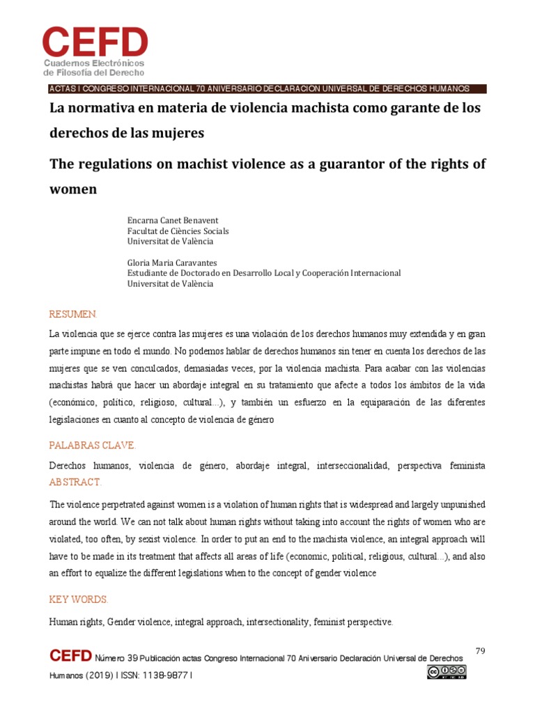 La Normativa En Materia De Violencia Mac Pdf La Violencia Contra