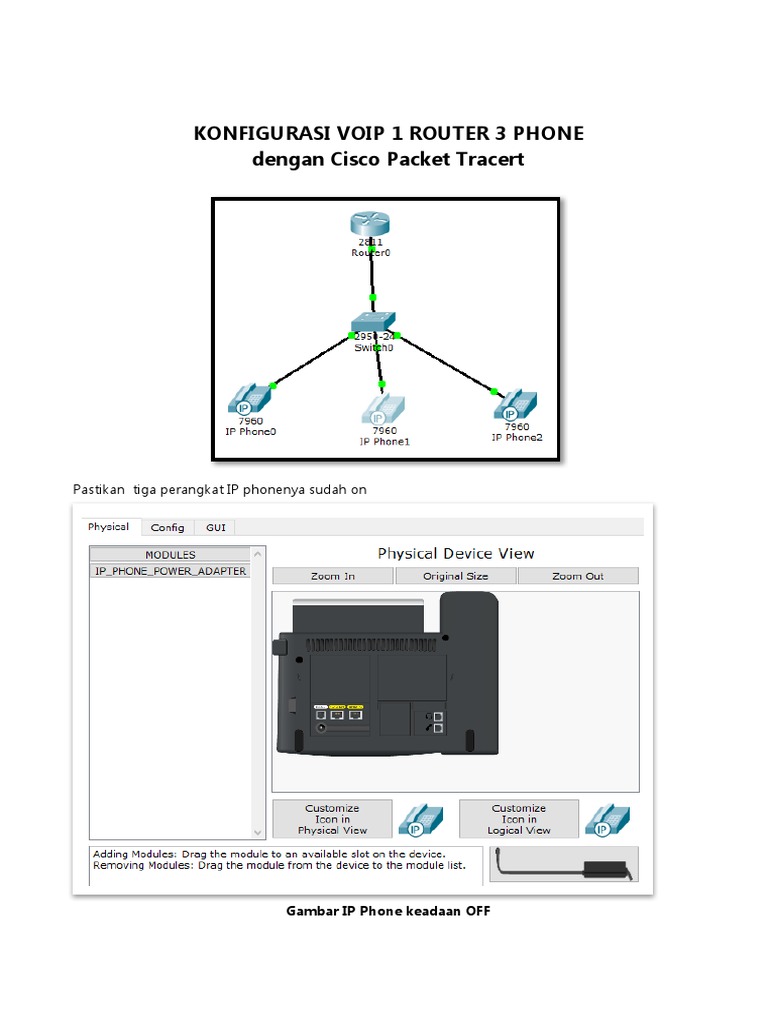 Konfigurasi VoIP dengan Cisco Packet Tracer | PDF | Teknologi & Rekayasa