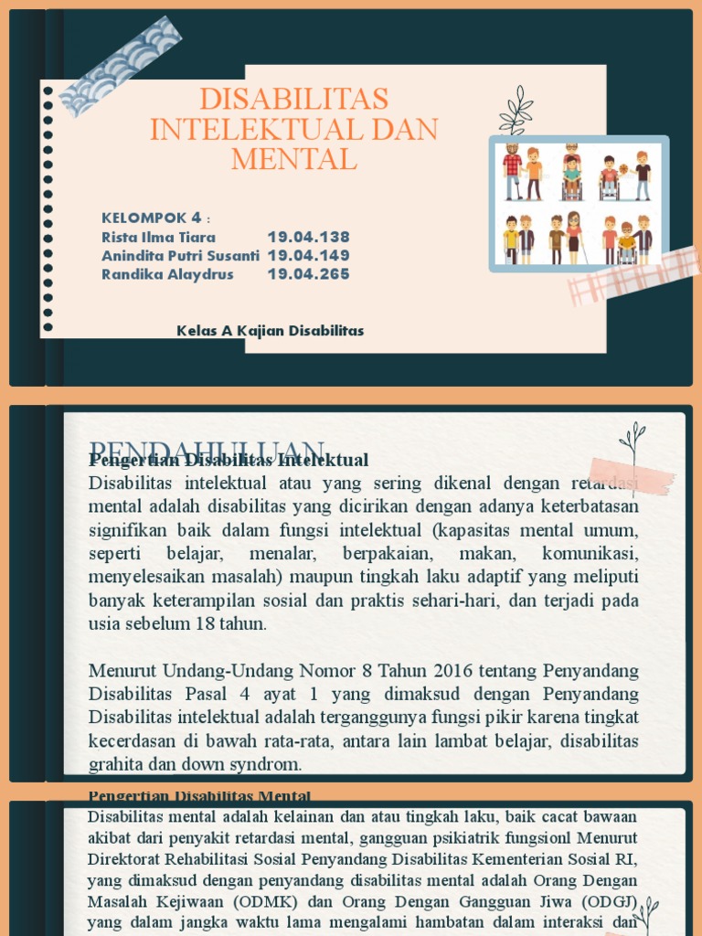 Kelompok 4 Disabilitas Intelektual Dan Mental Pdf