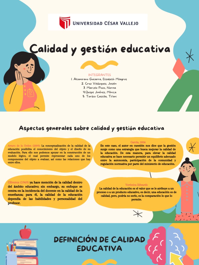 Grupo 1 - Calidad y Gestión Educativa | PDF | Método de enseñanza ...