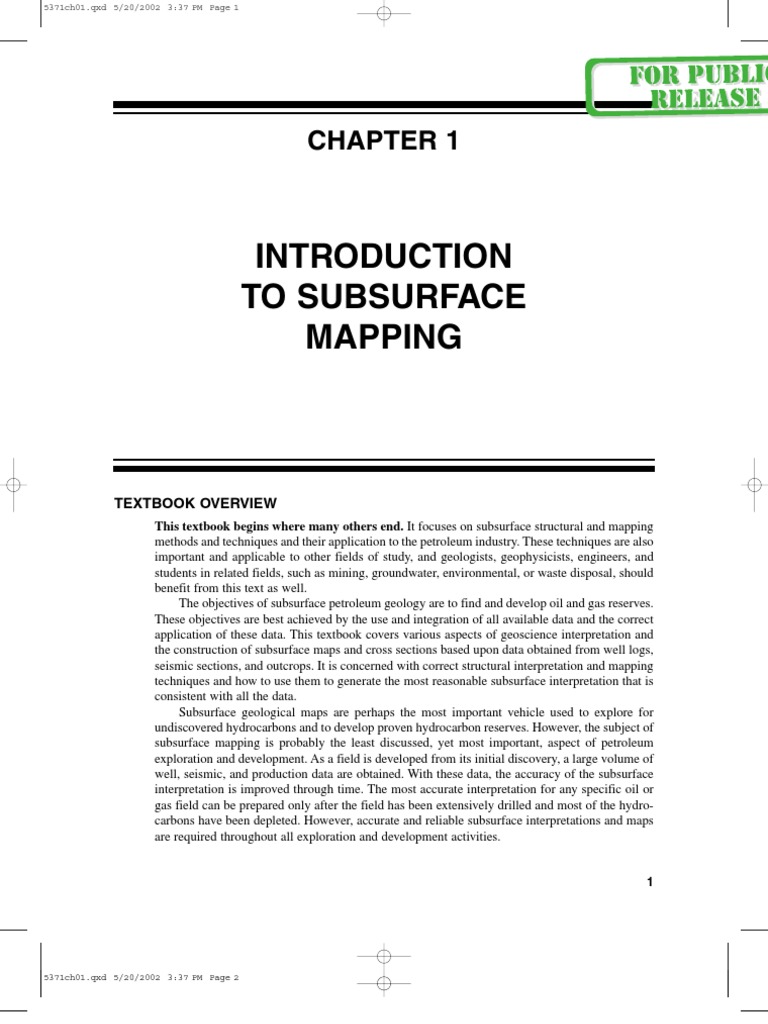 Subsurface Geological Mapping Techniques | PDF | Petroleum Geology ...