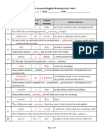 Form 2 General English Worksheet For Unit 2 (KEY No Cover)