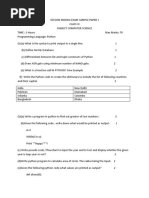 Sample Paper-I Class Xi (Computer Science) See