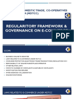 MDTCC Presentation On Regulatory Framework - Governance On E-Commerce