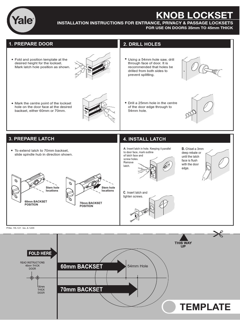 Chapa Key in Knob Installation Instructions | PDF | Door | Equipment