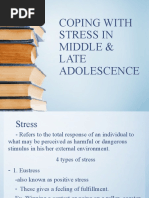 Coping With Stress in Middle Late Adolescence