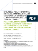 Estrategias Pedagógicas para La Enseñanza-Aprendizaje de La Es-Tadística en Los Grados 6º Y 7º de La Institución Educativa Leonidas Acuña Valledupar